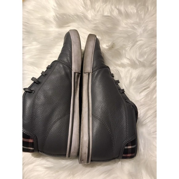 LACOSTE AMPTHILL Men Boots Chukka Leather Ankle Sneaker Logo Gray Size 9.5 - Picture 5 of 6